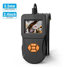 5,5 мм промышленный эндоскоп Инспекционная камера 2,4 дюймов ips HD экран IP67Handheld камера эндоскопа с 6 светодиодный бороскоп