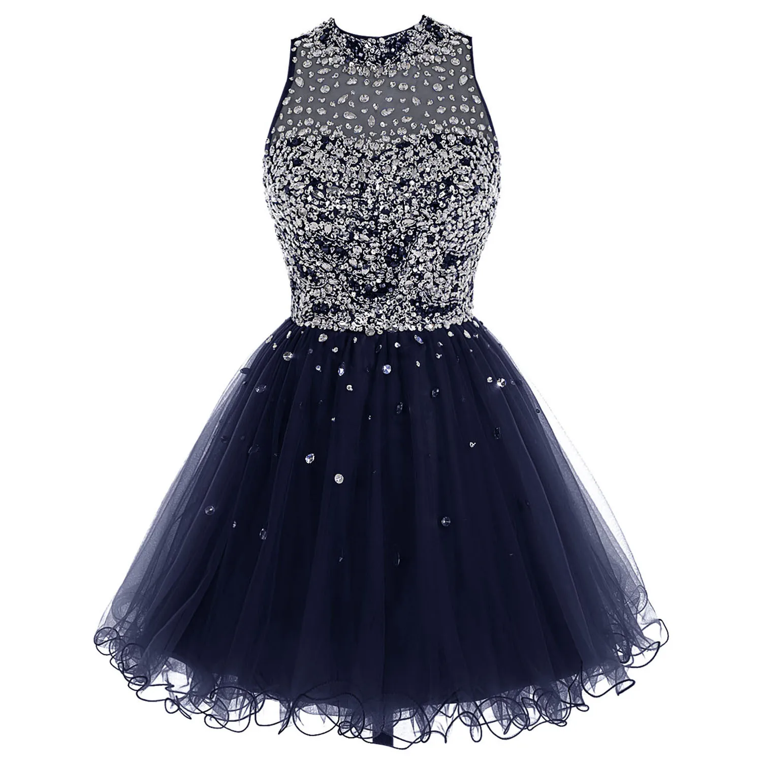 Cheap Royal Blue Homecoming Dress Crystal Beaded Sparkly Short Gowns Above Knee Mini Prom Graudation Dress Party Free shipping