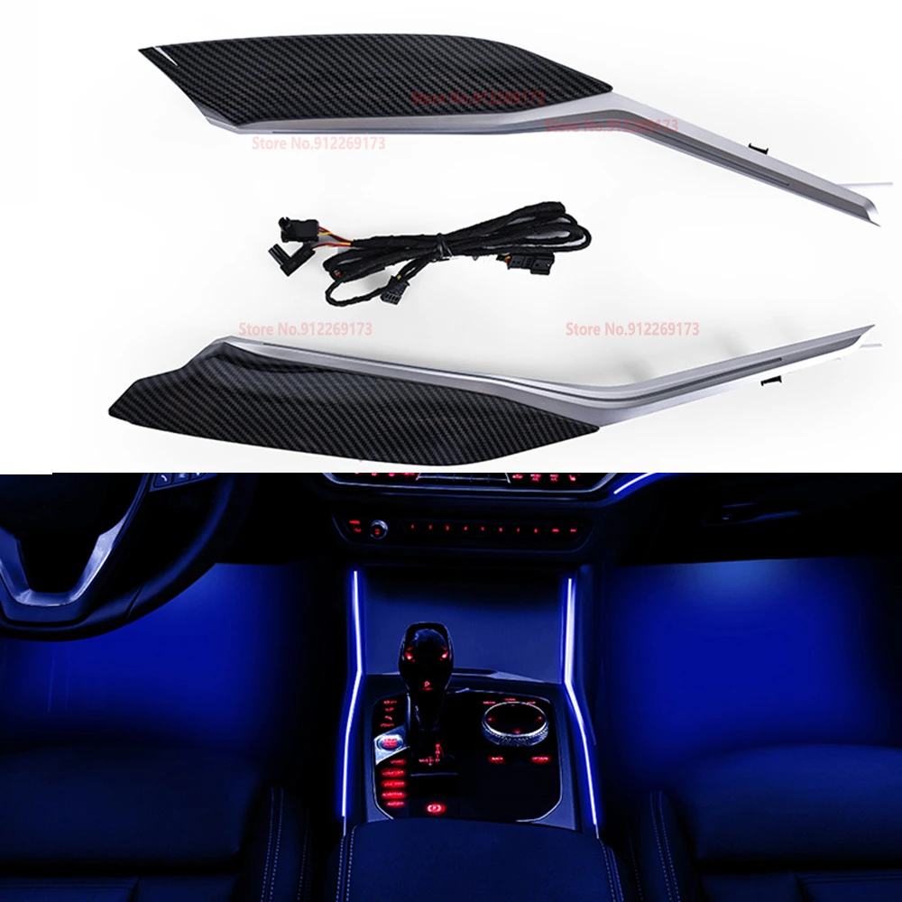 중앙 콘솔 안장 조명, BMW 3/4 시리즈 G20 G22 M3 M4 I3 2020-23 용 LED 장식 조명, 자동차 주변 조명 수리, 11 가지 색상