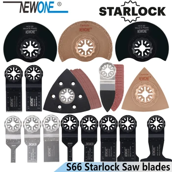 

NEWONE 66pcs Starlock blade Oscillating Tool Saw Blades Set fit for Multi tool Cut Wood Plastic Polish Ceramic Tile Remove Dirty