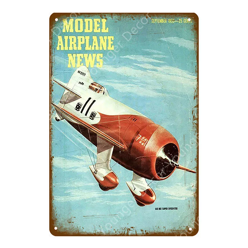 YD6779DI Модель самолета металлическая вывеска Pin Up девушки ВИНТАЖНЫЙ ПЛАКАТ американская Франция темно-синий самолет настенная живопись Паб Бар домашний декор YI-187 - Цвет: YD6779DI