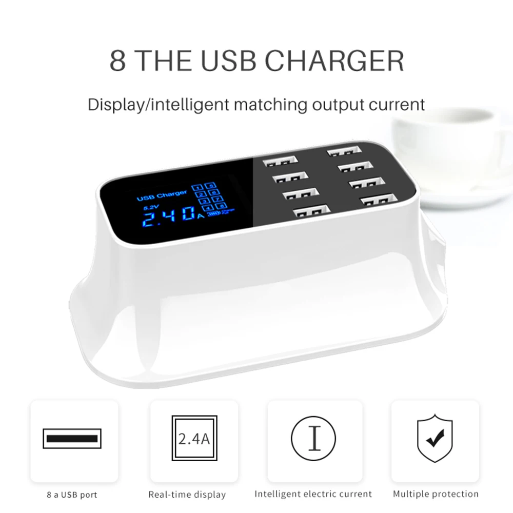 8 портов Мульти USB зарядное устройство концентратор Быстрая зарядка 3,0 Usb настенное зарядное устройство для смартфонов Быстрая зарядка EU US UK Разъем док-станция