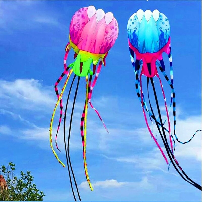 free shipping large jellyfish kites line outdoor power kite flying octopus kite for adults open kitesurfing papalote 3d kite 2