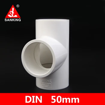 

Sanking UPVC 50mm Tee PVC Pipe Fittings Coupler Water Connector For Garden Irrigation Hydroponic System