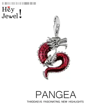 

Hot 925 Sterling Silver Red Dragon Charm Pendants Fit Bracelet Necklace 2020 Spring Brand New Vintage Gift for Women Men Jewelry