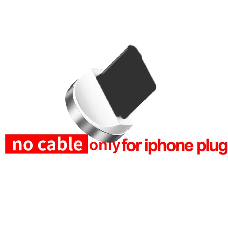 QC 3,0 Быстрая зарядка 3A Магнитный кабель type C Micro Usb быстрая зарядка Usb C светодиодный свет для iPhone Xiaomi huawei телефон 1 м - Цвет: Plug for iPhone