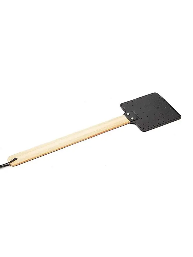 Fly Swatter With Wooden Handle Leather Fly Swatters For Home Garden Swatter Prevent Pests Mosquito Tool Destroaser Tool