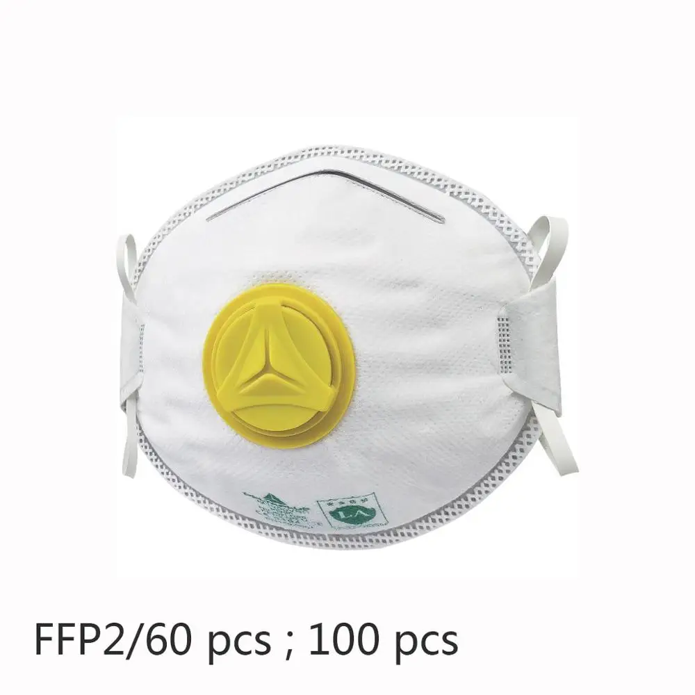 

60pcs In stock FFP2 MASKS shipping regular imported FFP2 standard independent packaging with valve mask