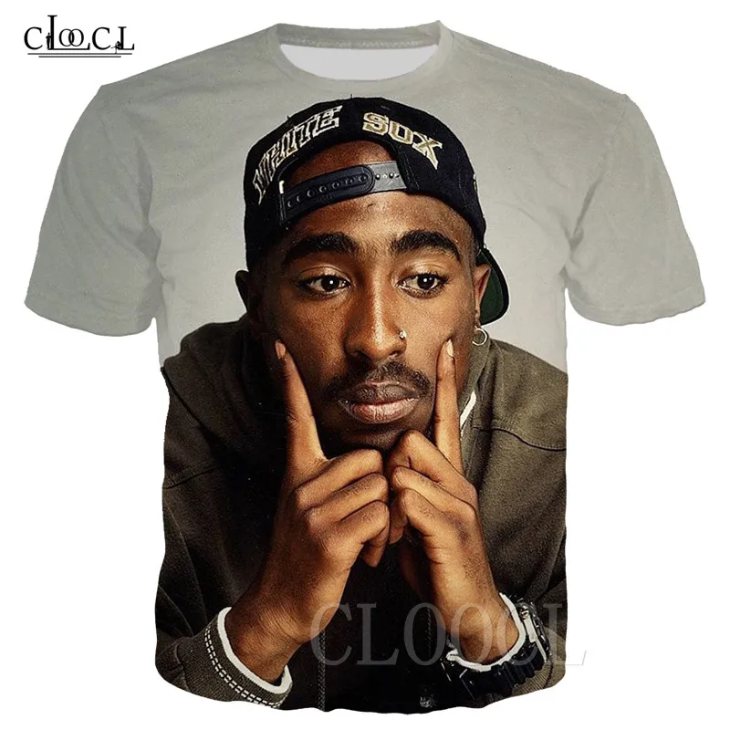 Футболка 2Pac с рок-рэпер для мужчин и женщин топы уличная одежда в стиле хип-хоп 3D