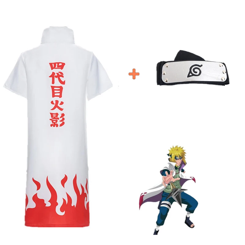 

Anime Namikaze Minato Cosplay Cloak with Headband Costume 4th Yondaime Hokage Hood Costume Halloween Party Group Dress