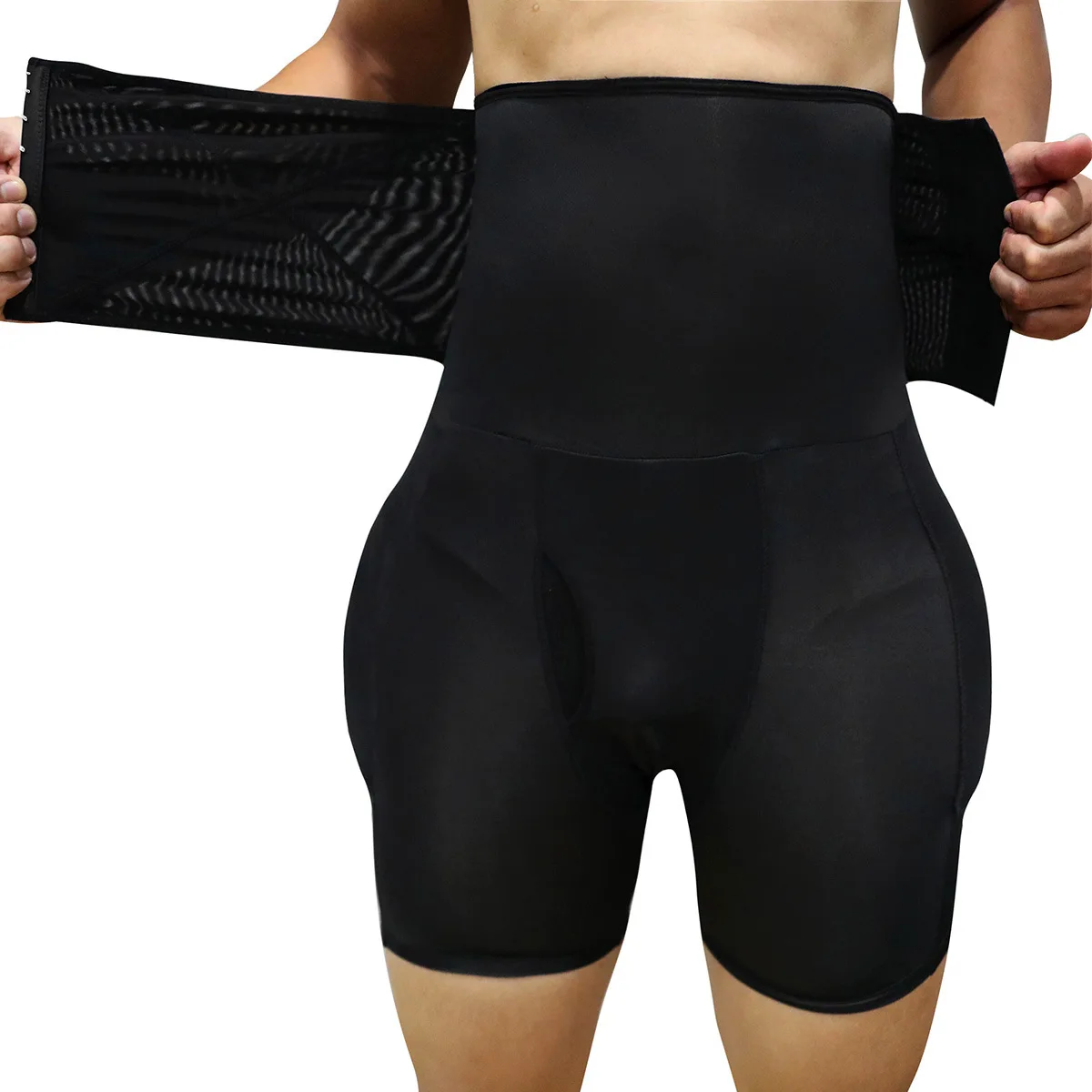 

Men Body Shaper Compression Shorts Tummy Slimming Shapewear High Waist Trainer Belly Control Panties Hip Up Paded Boxer Pants