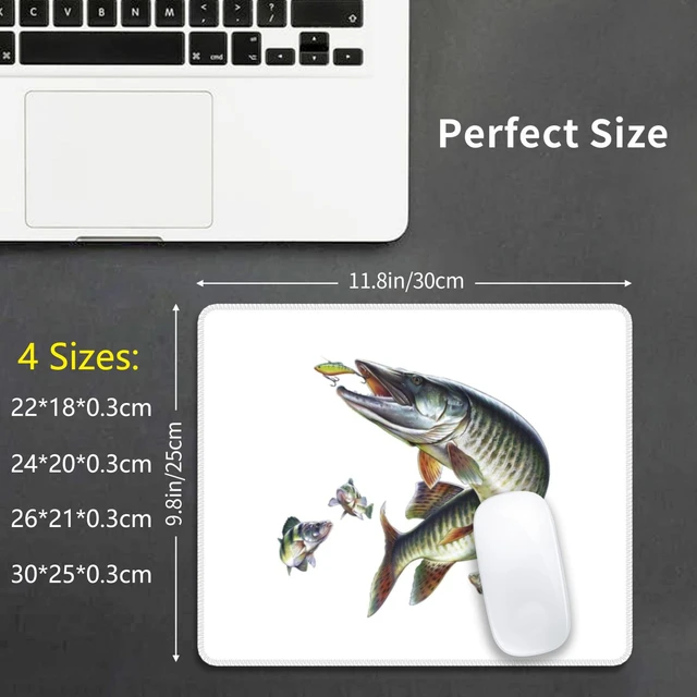 Muskie Fishing Mouse Pad DIY Print Muskie Muskellunge Fish Fishing Lures  Perch Yellow Perch Collage - AliExpress