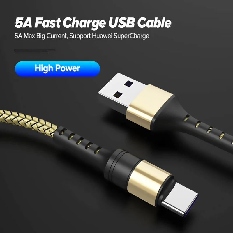 5А супер быстрый USB C кабель для huawei P30 P20 для Xiaomi Mi 9 Quick Charge 3,0 для type C зарядный кабель для samsung S8 S10 S9