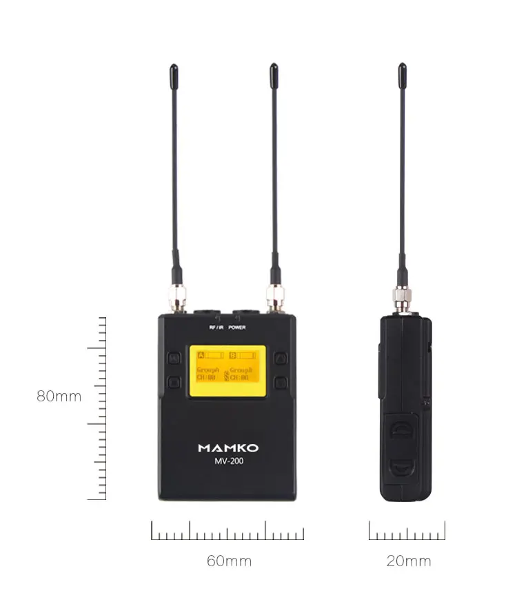 MAMKOMV-200 UHF беспроводной микрофон система для камеры iphone Смартфон интервью видео петличный нагрудный микрофон для Canon Nikon DSLR