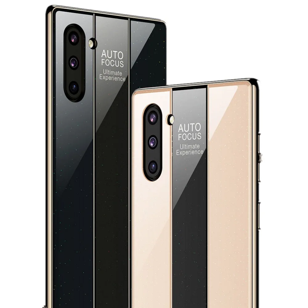 

For Samsung Galaxy Note 10 Case Luxury TPU edge+Hard PC Plexiglass Protect Back Cover Case for samsung note 10+ note10 pro plus