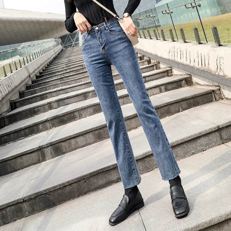 

2020 Spring Summer New Straight Jeans Women's Slim Korean Version of The Thin Elastic Stretch Retro Trend Trousers Jeans Woman