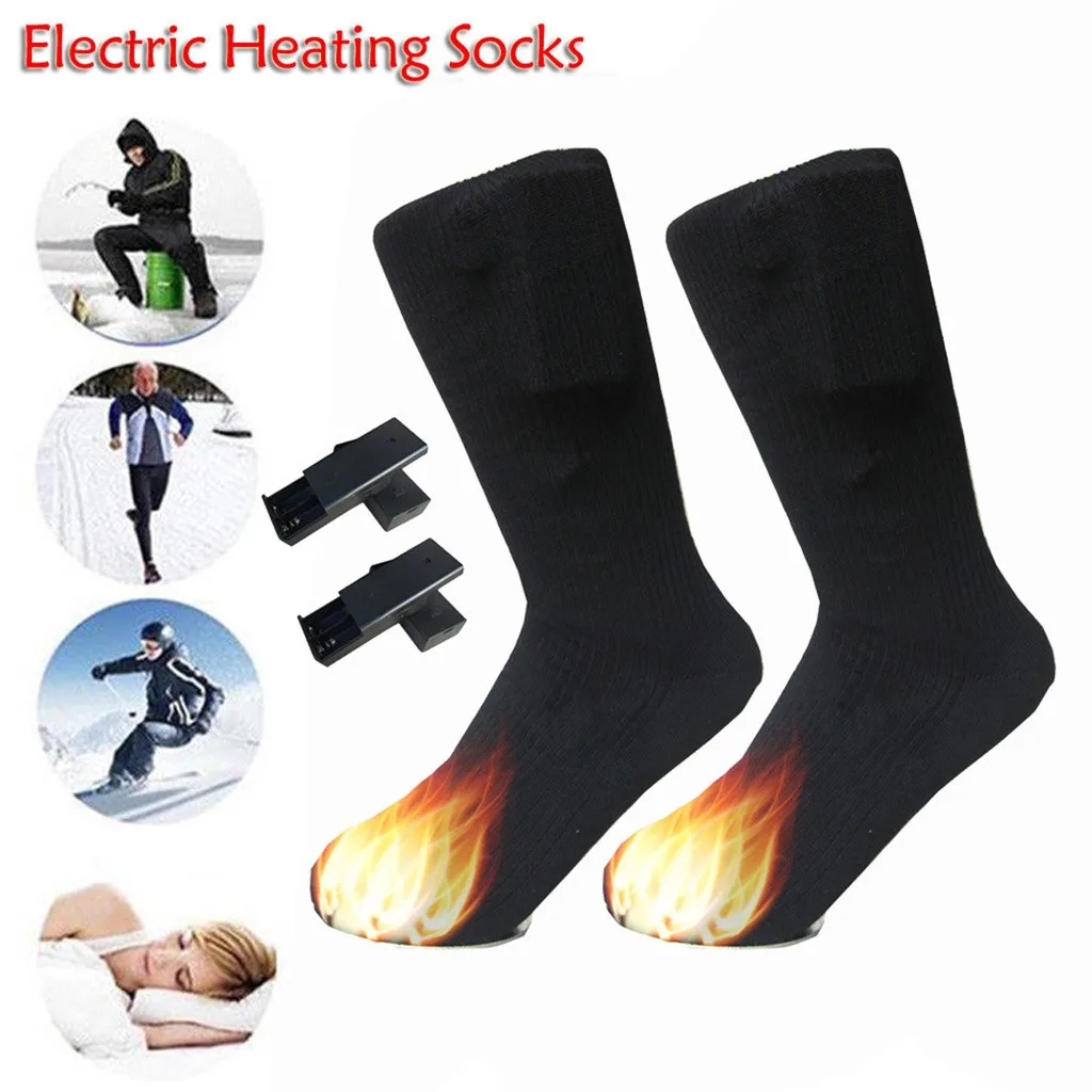 Утолщенные теплые носки, носки с подогревом, перезаряжаемая батарея для женщин и мужчин, зимние уличные лыжные велосипедные спортивные носки с подогревом# D