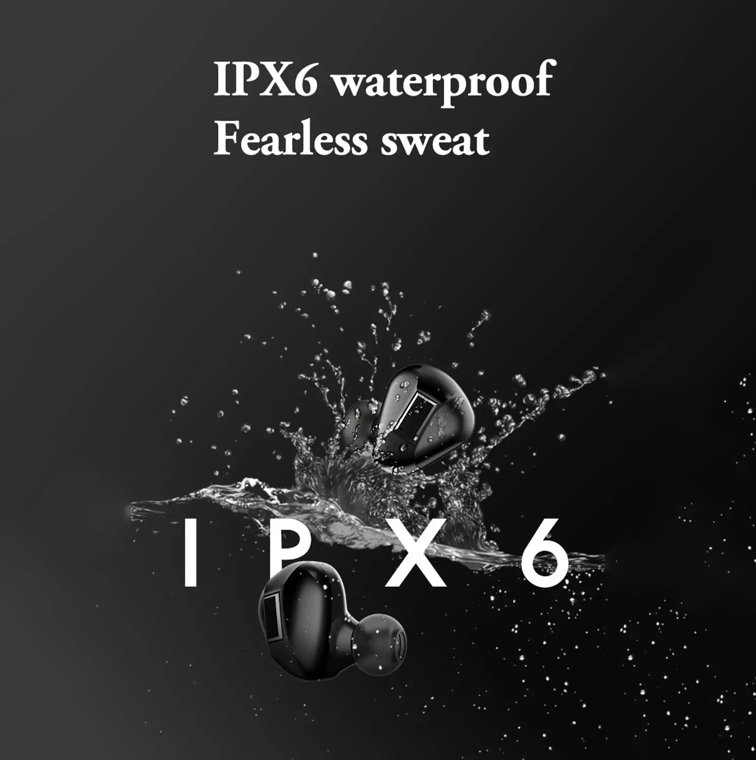 T60 беспроводные наушники Bluetooth V5.0 HD Стерео шумоподавление Спортивная гарнитура IPX6 Водонепроницаемый 2600 мАч светодиодный цифровой дисплей