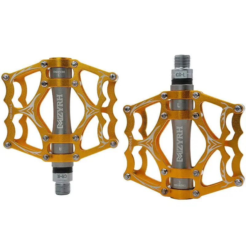 Gold titanium HiMISS педали для велосипеда, педали для ног, ультралегкие алюминиевые велосипедные герметичные подшипники, педали с ЧПУ, обработанные MTB, аксессуары для горного велосипеда - Цвет: Gold titanium