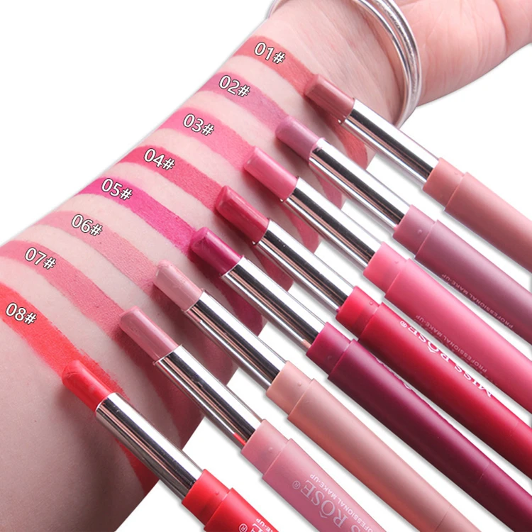 14 Color Double-end Lip Makeup Lipstick Pencil Waterproof Long Lasting Tint Sexy Red Lip Stick Beauty Matte Liner Pen Lipstick (7)
