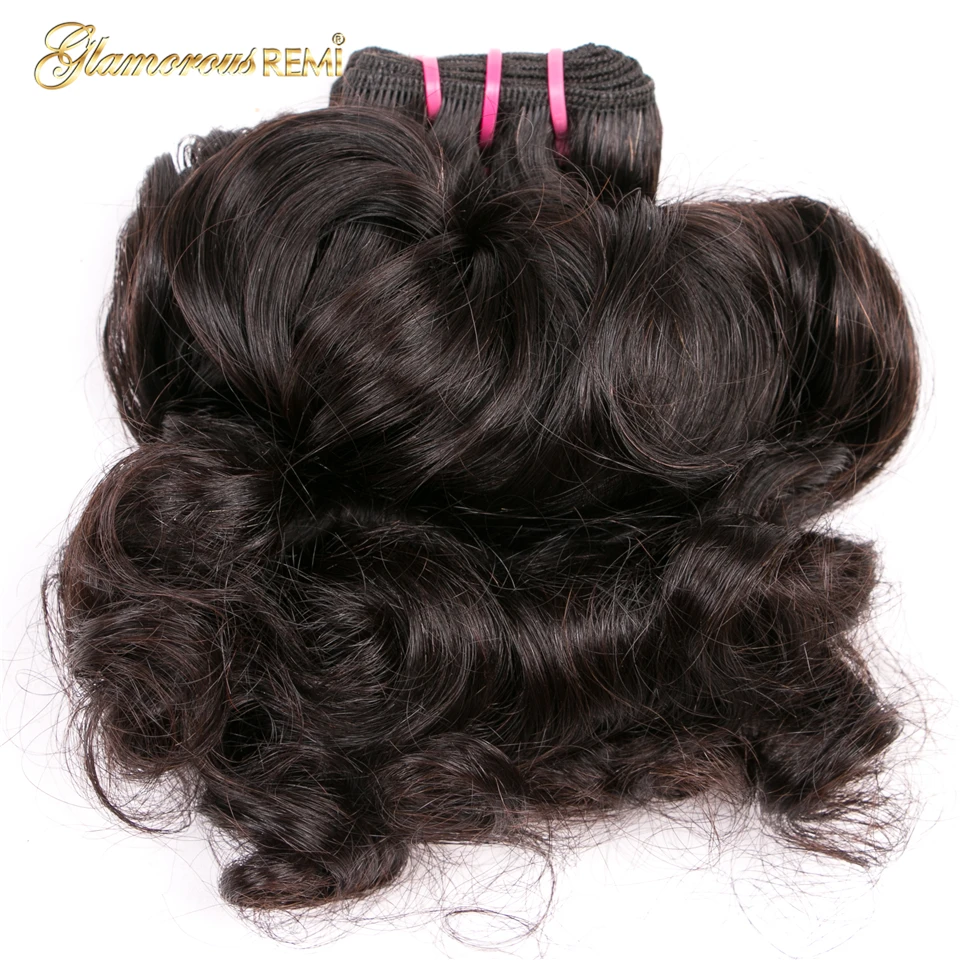 Индивидуальный двойной нарисованный бразильские человеческие волосы 3 пучка прыгающие пучки вьющихся волос Fumi Funmi remy для наращивания волос для женщин