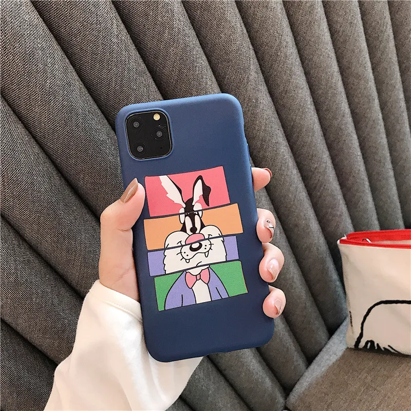 Мультяшный чехол для телефона с кроликом для iphone 11 11Pro Max XS Max XR XS Мягкий Силиконовый ТПУ чехол для iphone 7 8 6 6S Plus оболочка - Цвет: 1