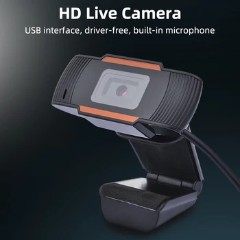 

FONKEN USB Webcam 720P Plug Play Web Cam With Microphone Game Live Video Meeting Web Camera PC Computer Adjustment HD Camera
