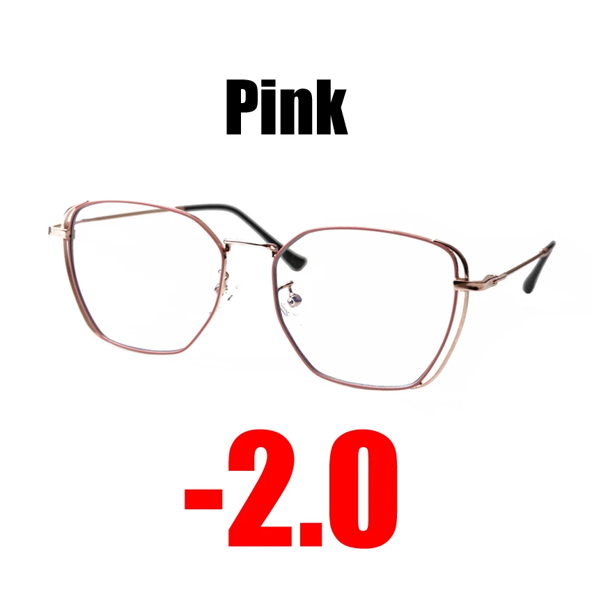 Pink -2.0 SOOLALA Рецептурные очки для близоруких женщин очки для близоруких Компьютерных Очков оправа диоптрий-1,0-1,5-2,0-2,5-3,0-4,0 - Цвет оправы: Pink -2.0
