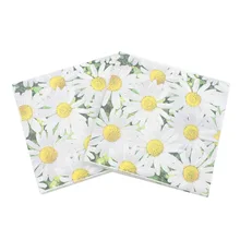[В настоящее время доступна] Цветная салфетка с принтом Маргаритка Kleenex вечерние бумажные DIY поперечные границы
