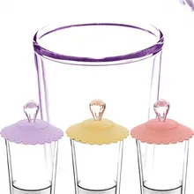 1 шт многоразовые крышки чашки изоляция силиконовая Крышка герметичная Пылезащитная Алмазная крышка креативная кружевная крышка чаши безопасный нетоксичный