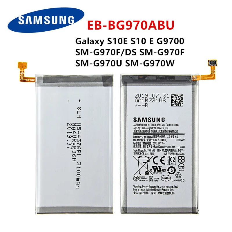 

SAMSUNG Orginal EB-BG970ABU 3100mAh battery For Samsung Galaxy S10E S10 E G9700 SM-G970F/DS SM-G970F SM-G970U SM-G970W