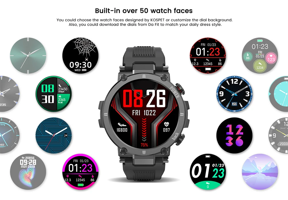 Kospet Raptor Smartwatch 2022 Outdoor Sport Rugged Smart Watch Men  Bluetooth Clock Ip68 Waterproof Fintess Tracker For Android - Smart Watches  - AliExpress