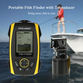 

Portable Fish Finder LCD Display Sonar Sensor Transducer Fishfinder Fish Alarm Depth Indicator Fishing Finder Sonar For Fishing