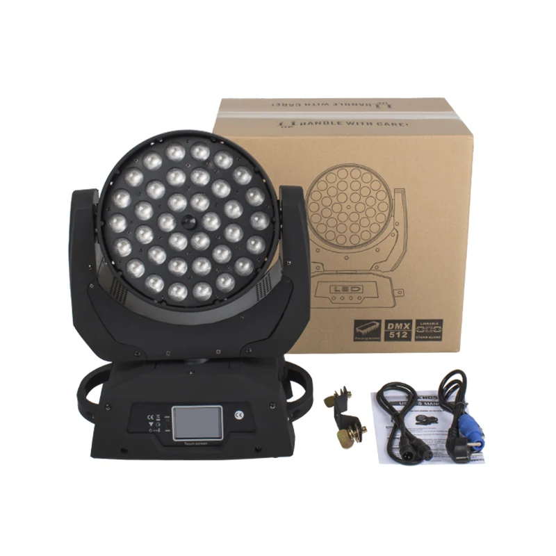 ping LED Wash Zoom Moving Head Light 36x18W RGBWA+UV 6IN1 Touch Screen Lyre 36x12W DMX 18 Channels DJ Disco Party Bar led light disco light led stage light