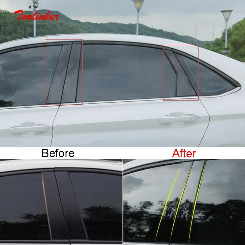 Tonlinker внешняя оконная колонна рядом с крышкой Наклейка для Volkswagen Jetta MK7 2019 20