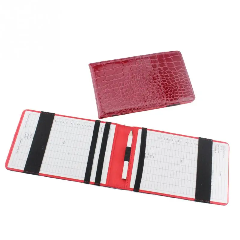 Snakeskin Golf Fashion Universal Solid With Pencil Scorecard Professional Training Portable PU Leather Embossed Statistics