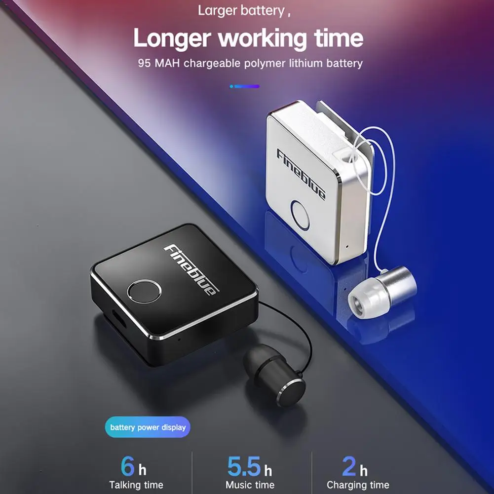 Fineblue F1 новейший роскошный беспроводной бизнес Bluetooth 5,0 гарнитура Спорт драйвер наушники Телескопический зажим на стерео наушник вибрировать