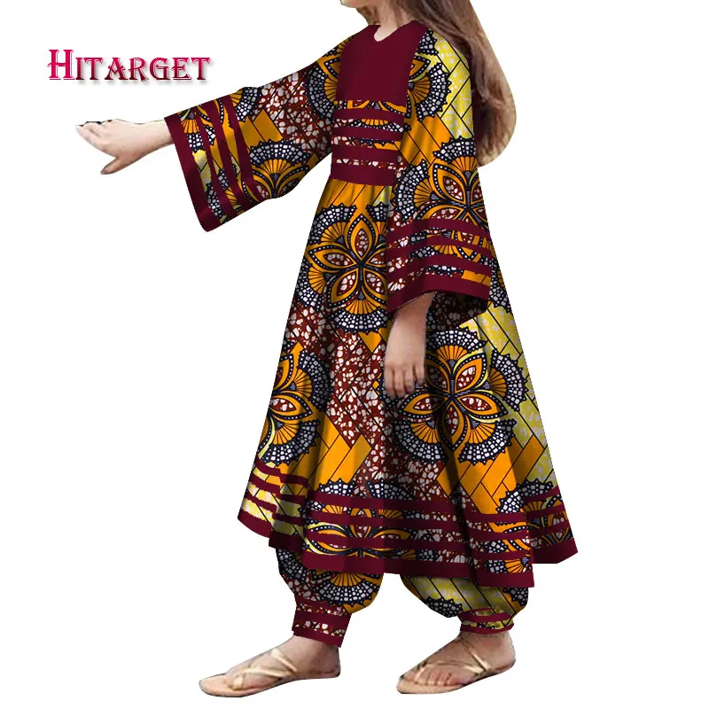 Африканские Детские платья Дашики традиционные хлопковые с длинными рукавами