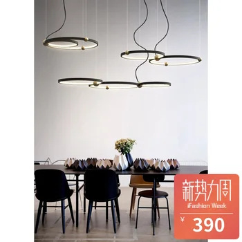 

postmodern Nordic led circle pendant light dining-room bar corridor study single-head bed kitchen hanging lamp