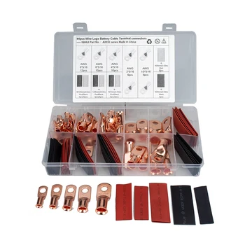 

44Pcs AWG Cold-Pressed Terminal Block with Copper and Copper Nose and Heat Shrink Tubing