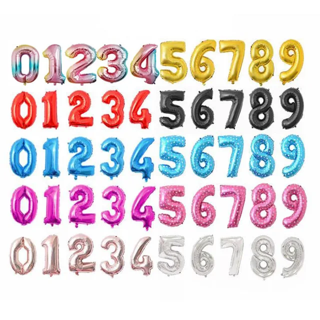 호일 생일 풍선 숫자 풍선 피규어, 웨딩 생일 파티 장식, 아이 풍선 생일, 16, 32 인치