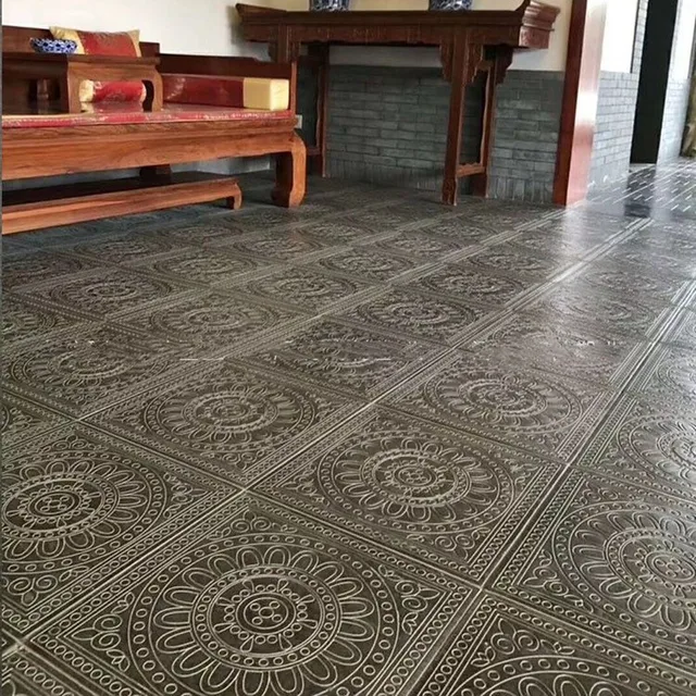 40 Cm /15.74In Erős Abs Beton Vastag Négyzet Alakú Burkolat Modern 3D -S Geo Cikcakk Napraforgó Kerek Pontok Minta A Csúszásgátló Textúrák - Image 6