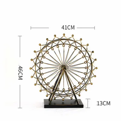 Vintage Gold Medium Скандинавские железные Колесные украшения обозрения вращающаяся настольная лампа креативные ремесла прикроватная лампа для гостиной спальни украшения для дома - Цвет абажура: Vintage Gold Medium