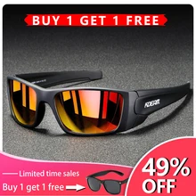 Прямоугольные поляризационные солнцезащитные очки для мужчин бренд KDEAM, спортивные солнцезащитные очки для бега, скалолазания, линзы с настоящим покрытием TR90, оправа KE78