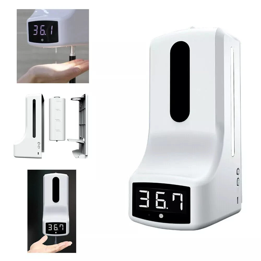 Termómetro infrarrojo automático K9 de 1000ml, dispensador de jabón, medición de temperatura de Palma y desinfección, máquina integrada 2 en 1 WB