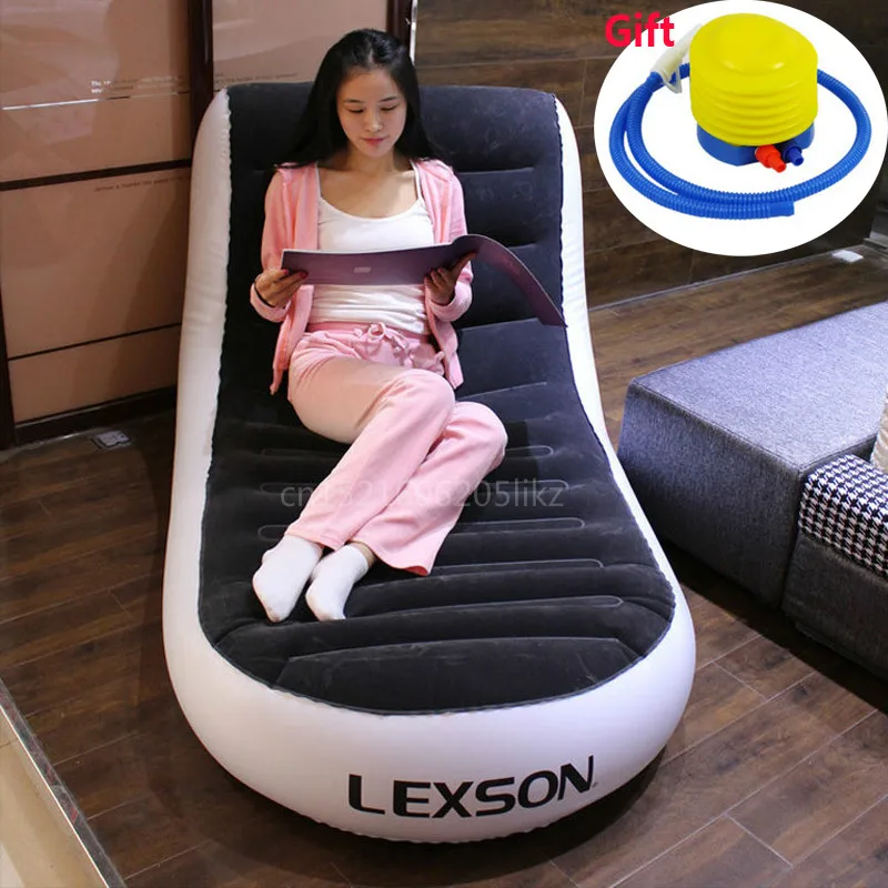 

A,L-shape Foldable Chaise Lounge Chair Lazy sofa bed PVC flocking double inflatable sofa outdoor inflatable sofa 165*84*79
