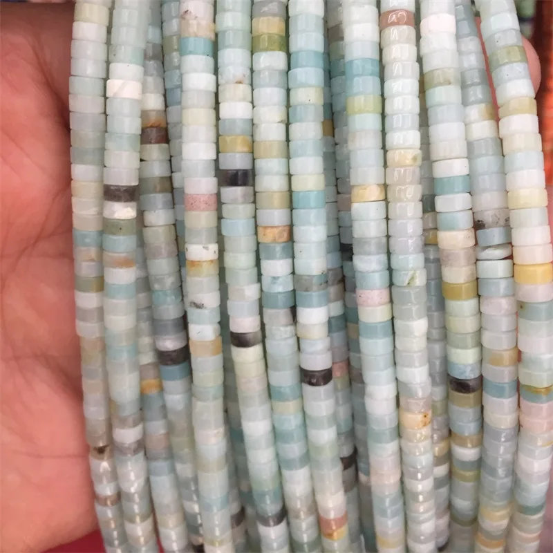 Amazonite Jasper 2*4 мм натуральные бирюзовые бусы из камня амазонита рассыпчатые бусины Heishi для рукоделия ювелирных изделий Аксессуары для браслетов - Цвет: Amazonite Jasper