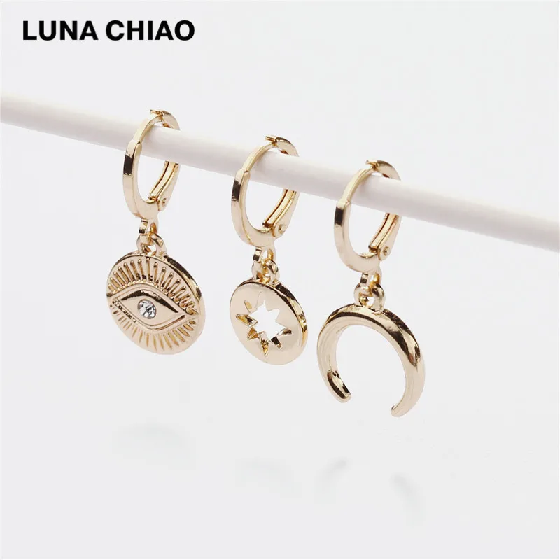 A0312 LUNA CHIAO, модное ювелирное изделие, лето, популярные мини обручи, серьги, кость уха, манжета, эмалированные серьги-манжеты, серьги Huggie - Окраска металла: A0312