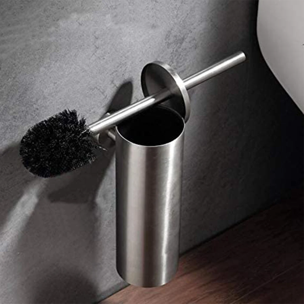 Toilet Cleaning Brush Holder Sets toilet brush set toilet brush holder bathroom accessories Wall Mount Stainless Steel Bathroom Accessories WC Hardware Black Chrome