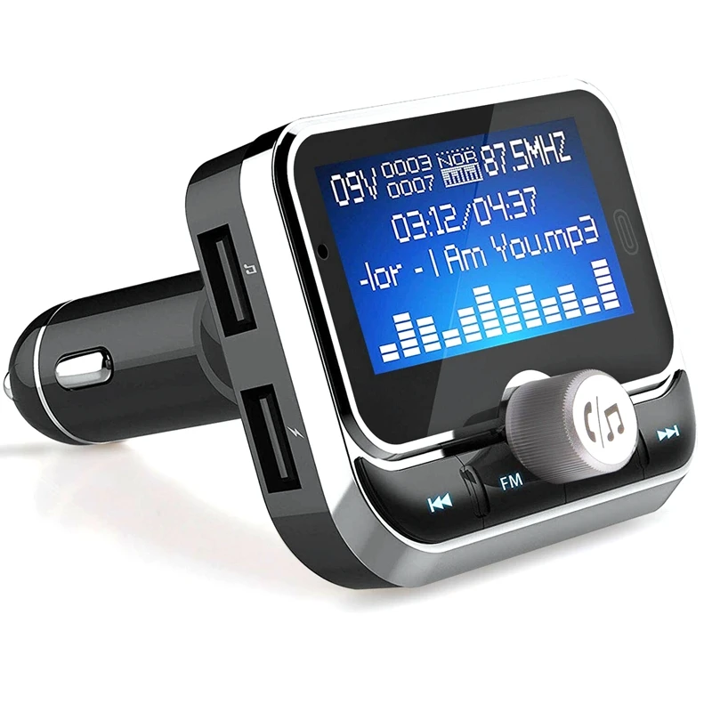 Bluetooth fm-передатчик, беспроводной радиоадаптер, стерео музыкальный плеер, 1,8 дюймовый ЖК-дисплей с двумя usb-портами для зарядки, Sup порты